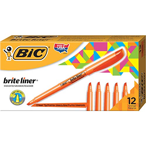 Product Cover BIC Brite Liner Highlighter, Chisel Tip, Orange, 12-Count