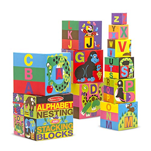Product Cover Melissa & Doug Deluxe 10-Piece Alphabet Nesting and Stacking Blocks