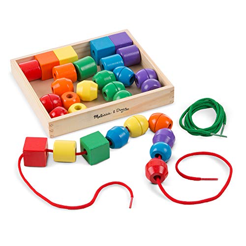 Product Cover Melissa & Doug Primary Lacing Beads (Developmental Toys, Easy to Assemble, 30 Beads and 2 Laces, Great Gift for Girls and Boys - Best for 3, 4, and 5 Year Olds)