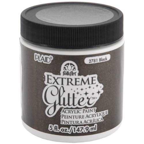 Product Cover FolkArt Extreme Glitter Acrylic Paint in Assorted Colors (5-Ounce), 2781 Black