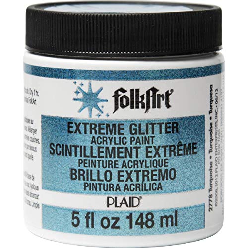 Product Cover FolkArt Extreme Glitter Acrylic Paint in Assorted Colors (5-Ounce), 2778 Turquoise