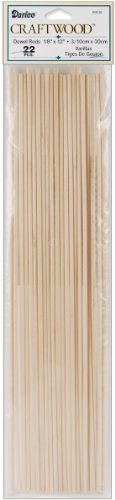 Product Cover Darice 9162-01 Unfinished Natural Wood Craft Dowel Rod, 1/8-Inch