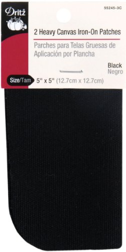 Product Cover Dritz 55245-3C Patches, Iron-On, Heavy Canvas, Black, 5 x 5-Inch (2-Count)