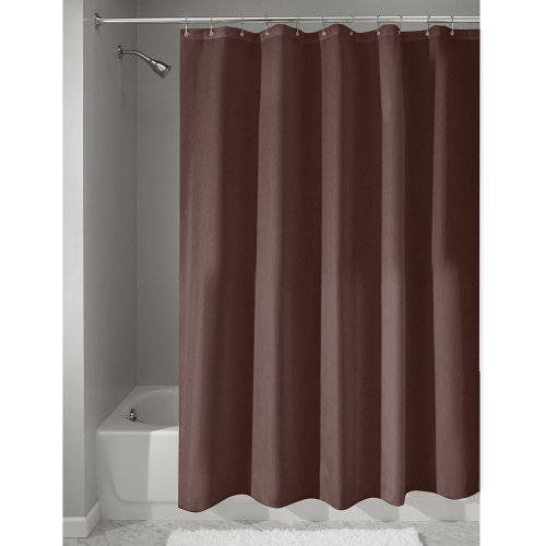 Product Cover iDesign Fabric Shower Curtain, Mildew-Resistant Bath Curtain for Master Bathroom, Kid's Bathroom, Guest Bathroom, 72 x 72 Inches, Brown