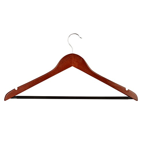 Product Cover Honey-Can-Do No Slip Wooden Coat Hangers, Cherry Wood, 24-Pack