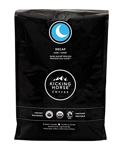 Product Cover Kicking Horse Coffee, Decaf, Swiss Water Process, Dark Roast, Whole Bean, 2.2 Pound - Certified Organic, Fairtrade, Kosher Coffee, 35.2 Ounce