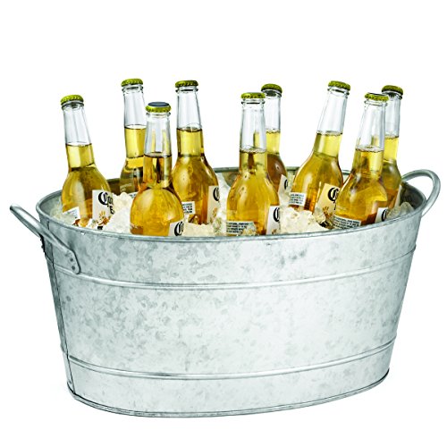 Product Cover Tablecraft Galvanized Oval Beverage Tub, 5.5 Gallons