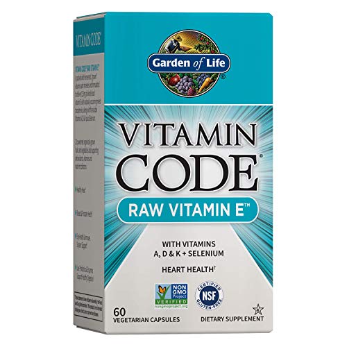 Product Cover Garden of Life Vitamin E - Vitamin Code Raw E Vitamin 250 IU Whole Food Supplement with A, D, K and Selenium, Vegetarian, 60 Capsules