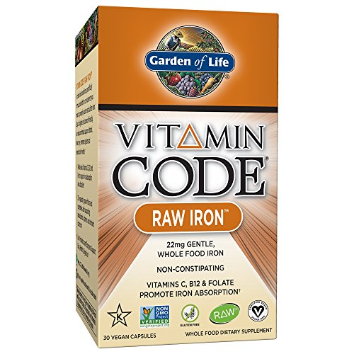 Product Cover Garden of Life Iron Complex - Vitamin Code Raw Iron Whole Food Vitamin Supplement, Vegan, 30 Capsules