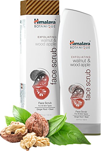 Product Cover Himalaya Botanique Exfoliating Walnut & Wood Apple Face Scrub for All Skin Types, Free from Parabens, SLS and Phthalates, Facial Scrub & Pore Cleanser with Ginger and Basil, 5.07 oz (150 ml)