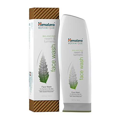 Product Cover Himalaya Botanique Neem & Turmeric Natural Face Wash & Cleanser for Oily and Acne Prone Skin, 5.07 Oz/150 ml