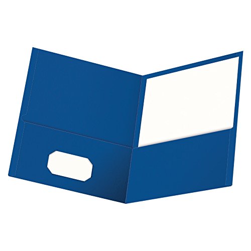 Product Cover Oxford Twin-Pocket Folders, Textured Paper, Letter Size, Royal Blue, Holds 100 Sheets, Box of 25 (57512EE)