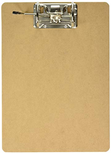 Product Cover Charles Leonard Letter Size Masonite Clipboard with Shannon Style Arch Posts, Two Sided Smooth, Brown, 9 X 14.5 Inches (89533)