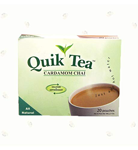 Product Cover Quik Tea All Natural Cardamom Chai Latte Mix Made from Assam Teas All Natural No Preservatives 20 Pouches (480 g / 17 oz)