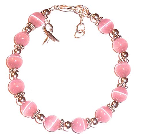 Product Cover Prepackaged (7 3/4 in.) BREAST Cancer Awareness Bracelet, 8mm