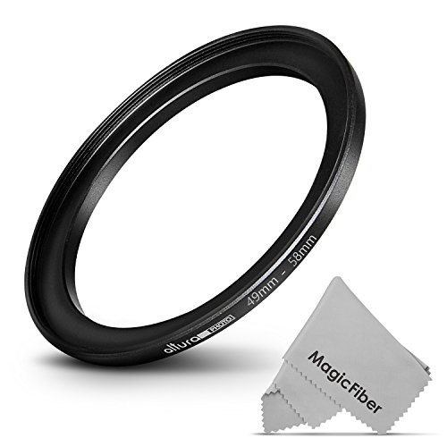 Product Cover Altura Photo 49-58MM Step-Up Ring Adapter (49MM Lens to 58MM Filter or Accessory) + Premium MagicFiber Cleaning Cloth