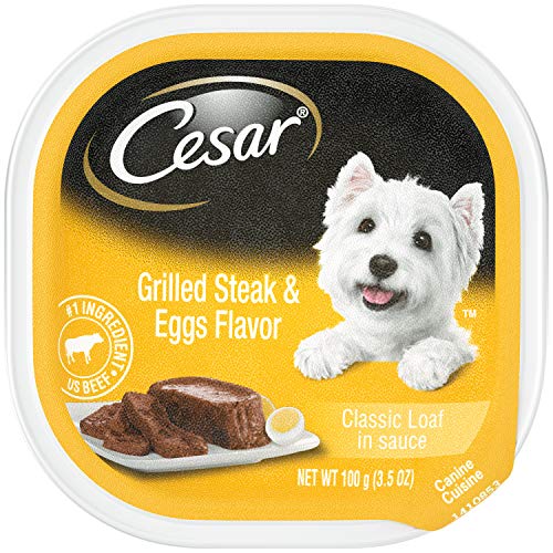 Product Cover CESAR Soft Wet Dog Food Classic Loaf in Sauce Grilled Steak and Eggs Flavor, (24) 3.5 oz. Easy Peel Trays