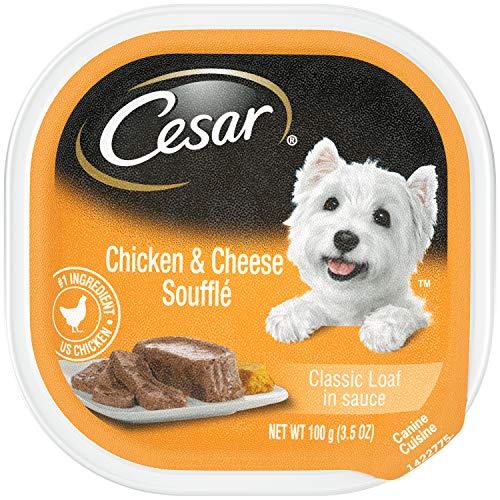 Product Cover CESAR Soft Wet Dog Food Classic Loaf in Sauce Chicken and Cheese Soufflé, (24) 3.5 oz. Easy Peel Trays