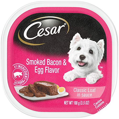 Product Cover CESAR Soft Wet Dog Food Classic Loaf in Sauce Smoked Bacon & Egg Flavor, (24) 3.5 oz. Easy Peel Trays
