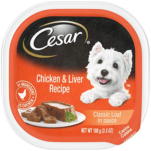 Product Cover CESAR Soft Wet Dog Food Classic Loaf in Sauce Chicken & Liver Recipe, (24) 3.5 oz. Easy Peel Trays