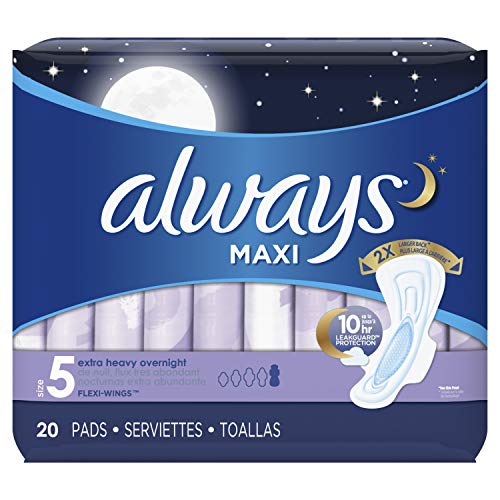 Product Cover Always Maxi Extra Heavy With Wings Overnight Pads, 20 Each (Pack of 2)