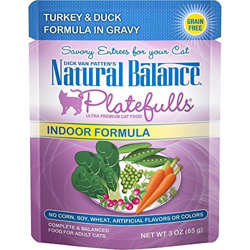 Product Cover Natural Balance Platefulls Grain Free Cat Food, Turkey & Duck Formula In Gravy, 3-Ounce Pouches (Pack Of 24)