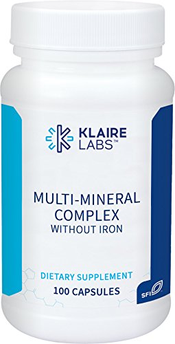 Product Cover Klaire Labs Multi-Mineral Complex Without Iron - Broad Spectrum & Hypoallergenic Essential Trace Mineral Blend with Copper & Zinc, Iron-Free (100 Capsules)