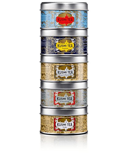 Product Cover Kusmi Tea- Russian Blends - Gift Set of Russian Tea Blends including Earl Grey, Prince Vladimir, St. Petersburg & More! - All Natural, Premium Loose-Leaf Russian Teas in 5 Eco-Friendly Tins