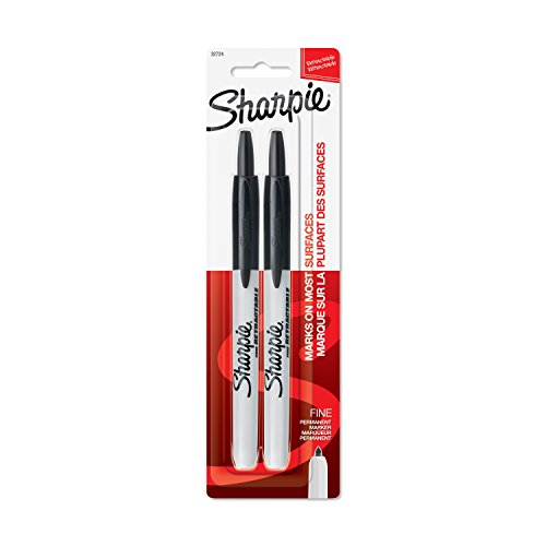 Product Cover Sharpie Retractable Permanent Markers, Fine Point, Black, 2 Count - 32724PP