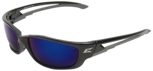Product Cover Edge Eyewear SK-XL118 Kazbek XL Safety Glasses, Black with Blue Mirror Lens