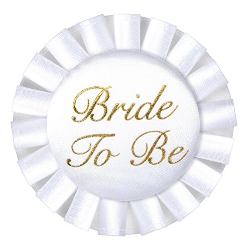 Product Cover Bride To Be Satin Button Party Accessory | White | 3.5-Inch | (1-Count)