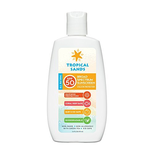 Product Cover Tropical Sands All Natural SPF 50 Mineral Sunscreen - Biodegradable, Visible Sun Protection - 5.4 Fl Oz