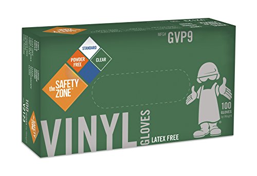 Product Cover Disposable Vinyl Gloves - Powder Free, Clear, Latex Free and Allergy Free, Plastic, Work, Food Service, Cleaning, Wholesale Cheap, Size Large (Box of 100)
