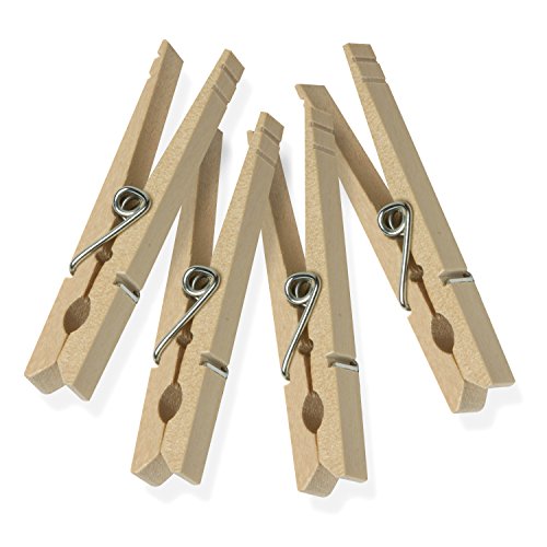 Product Cover Honey-Can-Do DRY-01376 Wood Clothespins with Spring, 100-Pack, 3.3-inches Length