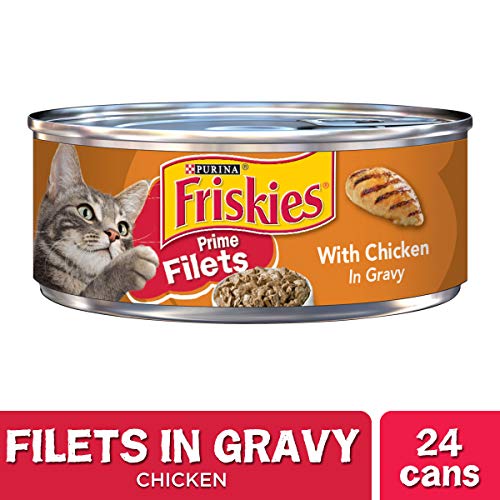 Product Cover Purina Friskies Gravy Wet Cat Food, Prime Filets With Chicken - (24) 5.5 oz. Cans