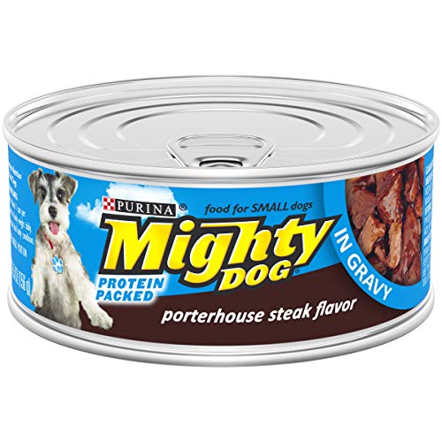 Product Cover Purina Mighty Dog Small Breed Gravy Wet Dog Food, Porterhouse Steak Flavor - (24) 5.5 oz. Pull-Top Cans