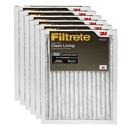 Product Cover Filtrete Clean Living Basic Dust Filter, MPR 300, 20 x 20 x 1-Inches, 6-Pack