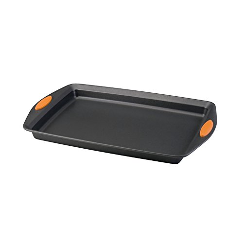 Product Cover Rachael Ray 54071 Nonstick Bakeware with Grips, Nonstick Cookie Sheet / Baking Sheet - 11 Inch x 17 Inch, Gray with Orange Grips