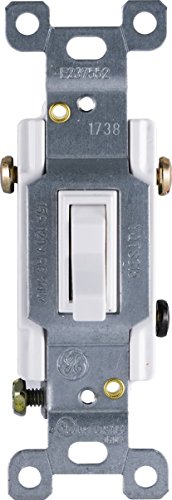 Product Cover GE Grounding Toggle Switch, 3-Way, In Wall On/Off Fan & Light Switch Replacement, 15 Amp, Great for Home, Office & Kitchen, UL Listed, White, 54172