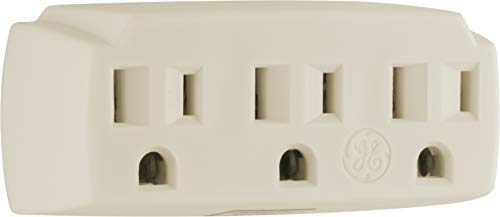 Product Cover GE 3-Outlet Adapter Wall Tap, Outlet Expander, 3 Prong Outlet, Indoor Rated, UL Listed, Light Almond, 54195