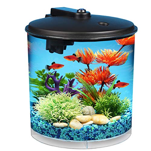 Product Cover Koller Products AquaView 2-Gallon 360 Fish Tank with Power Filter and LED Lighting - AQ360-24C