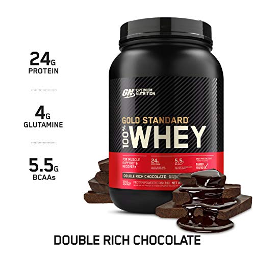 Product Cover OPTIMUM NUTRITION GOLD STANDARD 100% Whey Protein Powder, Double Rich Chocolate 2 Pound (Packaging May Vary)