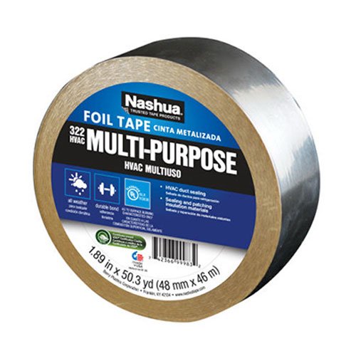 Product Cover Nashua 322 HVAC Multi-Purpose Foil Tape, 46m Length, 48 mm Width, Aluminum