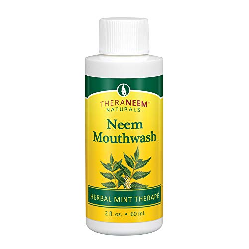 Product Cover TheraNeem Neem Mouthwash, Herbal Mint | Freshens Breath, Supports Healthy Gums and Teeth | Vegan | Travel Size, 2oz