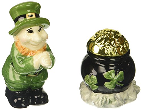 Product Cover Appletree Design Leprechaun with Pot of Gold Salt and Pepper Set, 2-3/8-Inch, 3-3/4-Inch