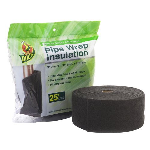 Product Cover Duck Brand 1285244 Pipe Wrap Insulation for Hot or Cold Pipes, 3-Inch Wide x 1/11-Inch Thick x 25-Feet