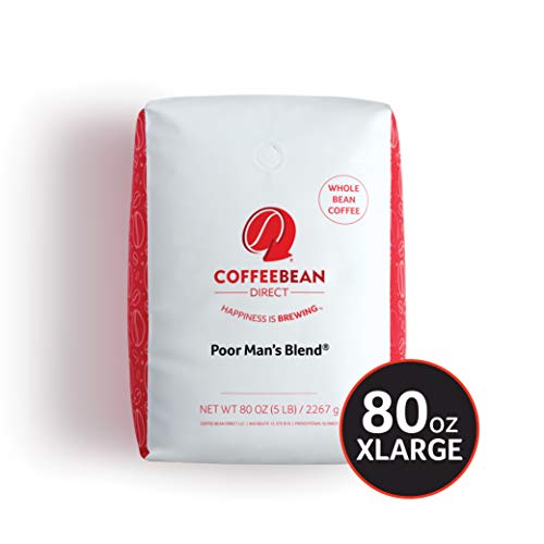 Product Cover Coffee Bean Direct Poor Man's  Blend Coffee, Medium Roast, Whole Bean, 5 Pound