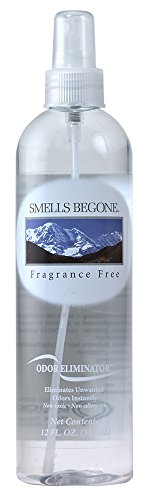 Product Cover SMELLS BEGONE Air Freshener Spray - Odor Eliminator - Eliminates Odors from Smoke, Trash Cans, Pets, Cars and Boats - Non-Toxic and Non-Staining - Fragrance Free (12 Ounce)