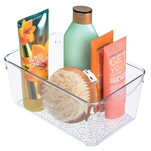 Product Cover iDesign Rain Plastic Bathroom Cosmetic Organizer with Handles, Storage Bin for Makeup, Contact Lenses, Solution, Cotton Balls, 6