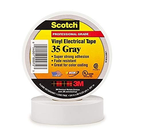 Product Cover Scotch Vinyl Color Coding Electrical Tape 35, 3/4 in x 66 ft, Gray